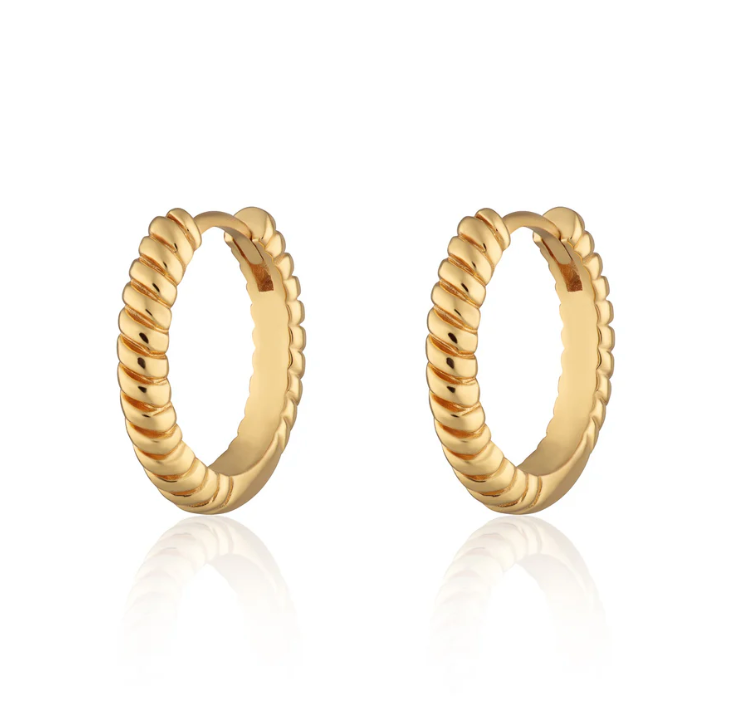 SCREAM PRETTY LARGE TWIST HUGGIE EARRINGS