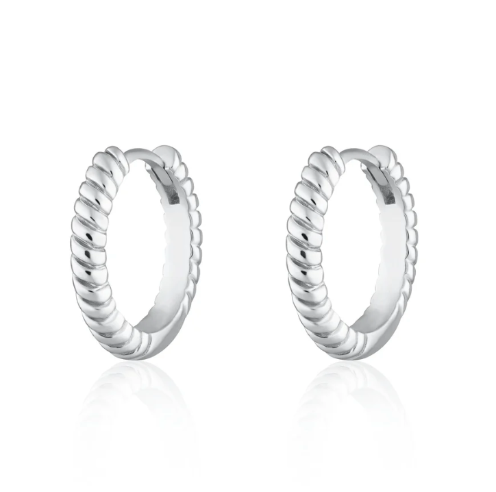 SCREAM PRETTY LARGE TWIST HUGGIE EARRINGS