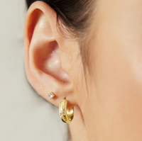 ANIA HAIE SMALL CHUBBY SPARKLING HUGGIE EARRINGS