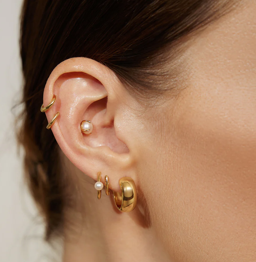 ANIA HAIE CHUBBY SMALL HUGGIE HOOP EARRINGS