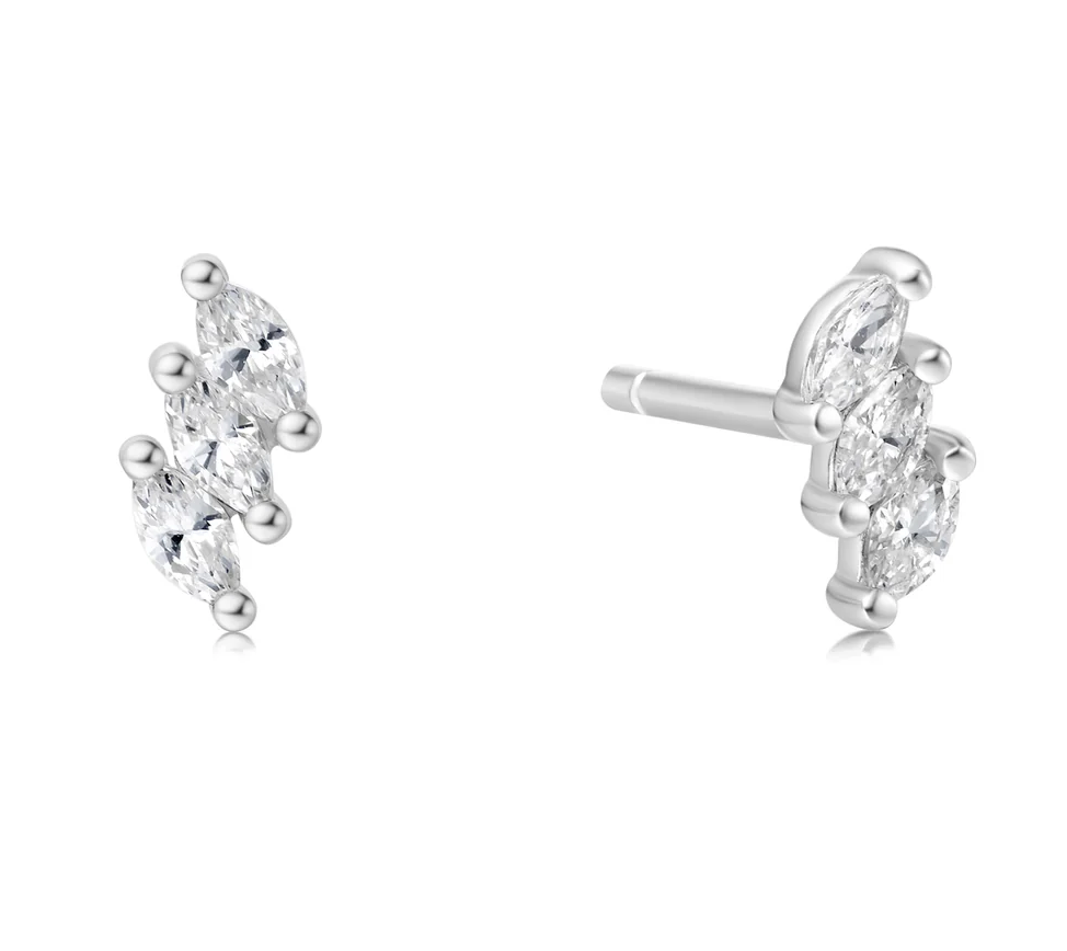 ANIA HAIE TRIPLE MARQUISE STUD EARRINGS