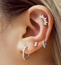 ANIA HAIE TRIPLE MARQUISE STUD EARRINGS