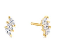 ANIA HAIE TRIPLE MARQUISE STUD EARRINGS