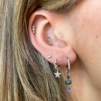 ZOHREH V AQUAMARINE AND DIAMOND FLAT BACK EARRING