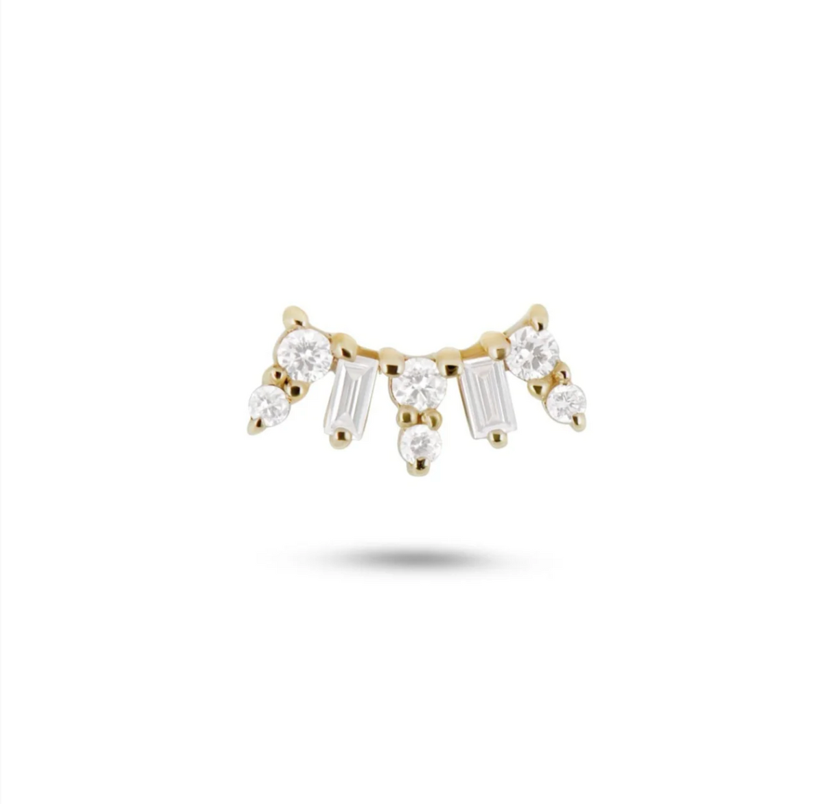 ZOHREH V DIAMOND FAN FLAT BACK EARRING