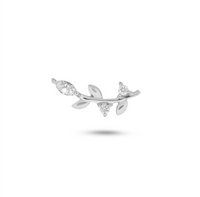 ZOHREH V DIAMOND LEAF FLAT BACK EARRING