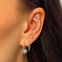 ZOHREH V DIAMOND LEAF FLAT BACK EARRING