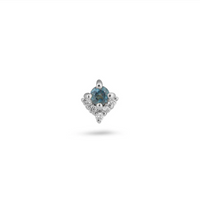 ZOHREH V LONDON BLUE TOPAZ AND DIAMOND FLAT BACK EARRING