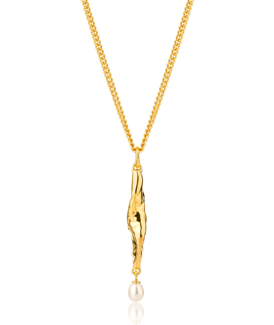 CLAUDIA BRADBY SIREN MERMAID AND PEARL DROP PENDANT NECKLACE