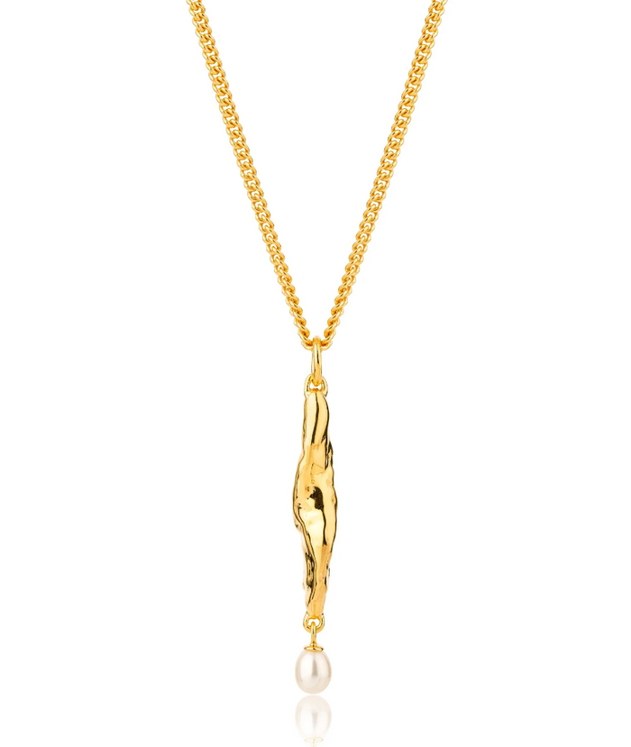 CLAUDIA BRADBY SIREN MERMAID AND PEARL DROP PENDANT NECKLACE