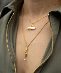 CLAUDIA BRADBY SIREN MERMAID AND PEARL DROP PENDANT NECKLACE