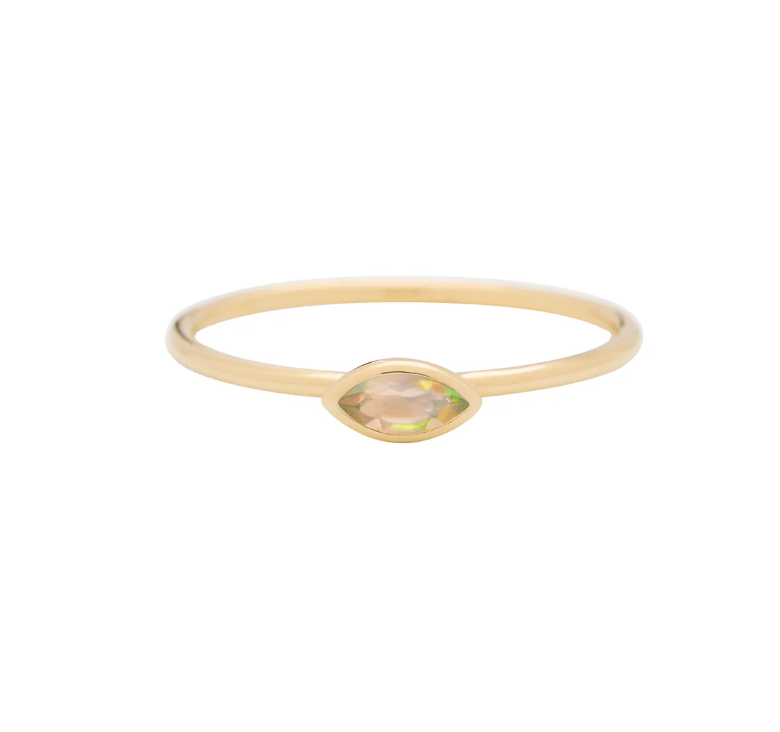 MÉTIER HORIZONTAL MARQUISE CUT GEMSTONE OPAL RING