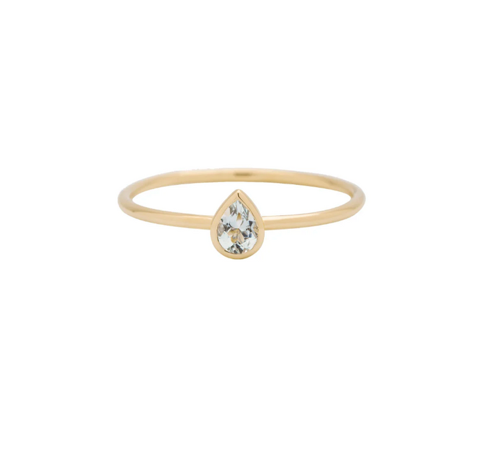MÉTIER PEAR CUT GEMSTONE AQUAMARINE RING