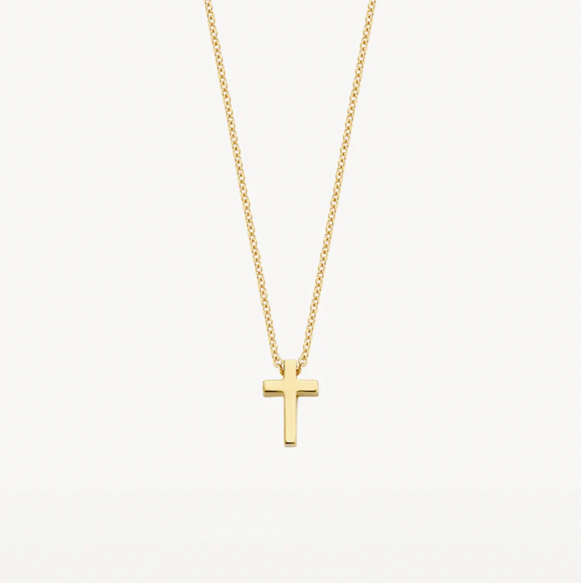 BLUSH 14K GOLD CROSS NECKLACE