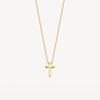 BLUSH 14K GOLD CROSS NECKLACE