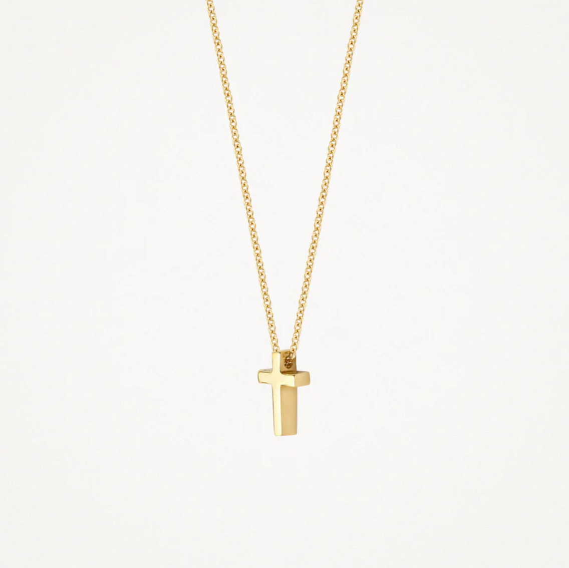 BLUSH 14K GOLD CROSS NECKLACE