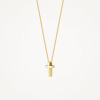 BLUSH 14K GOLD CROSS NECKLACE