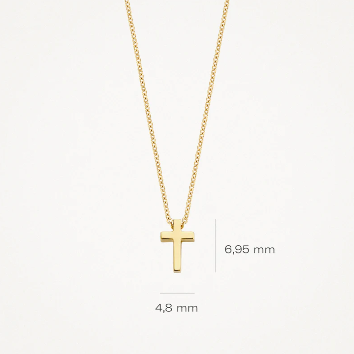 BLUSH 14K GOLD CROSS NECKLACE