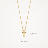 BLUSH 14K GOLD CROSS NECKLACE