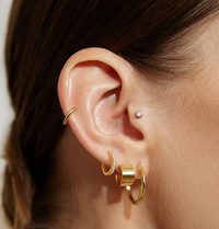 ANIA HAIE FLAT SMALL HUGGIE HOOP EARRINGS