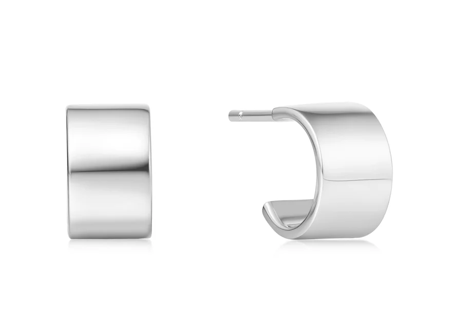 ANIA HAIE FLAT SMALL HUGGIE HOOP EARRINGS