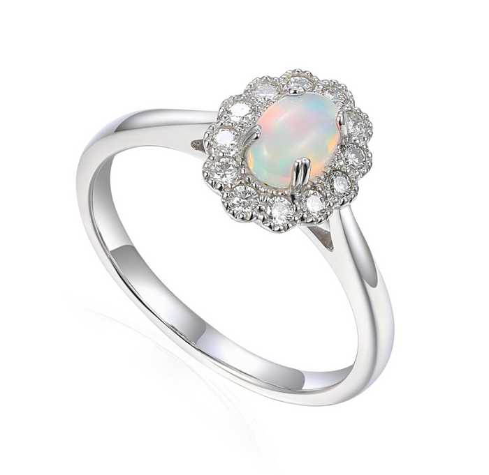 LAST NIGHT I DREAMT CORDELIA OVAL OPAL AND DIAMOND RING