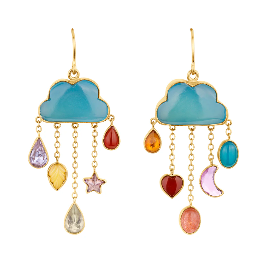 GRAINNE MORTON CLOUD & RAIN CHAIN DROP EARRINGS