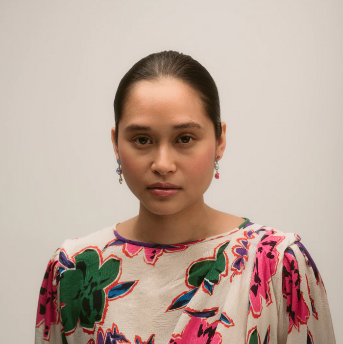 GRAINNE MORTON THREE CHARM MOVING DROP EARRINGS