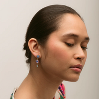 GRAINNE MORTON THREE CHARM MOVING DROP EARRINGS