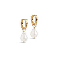 ENAMEL COPENHAGEN SIGNIFICANT PEARL HOOP EARRINGS
