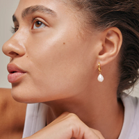 ENAMEL COPENHAGEN SIGNIFICANT PEARL HOOP EARRINGS