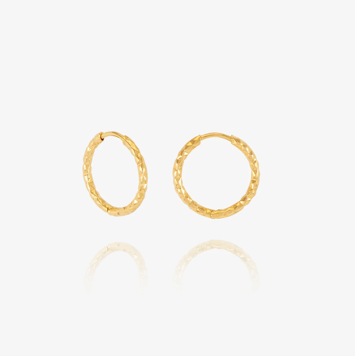 RACHEL JACKSON SHIMMERING SUN HUGGIE HOOP EARRINGS
