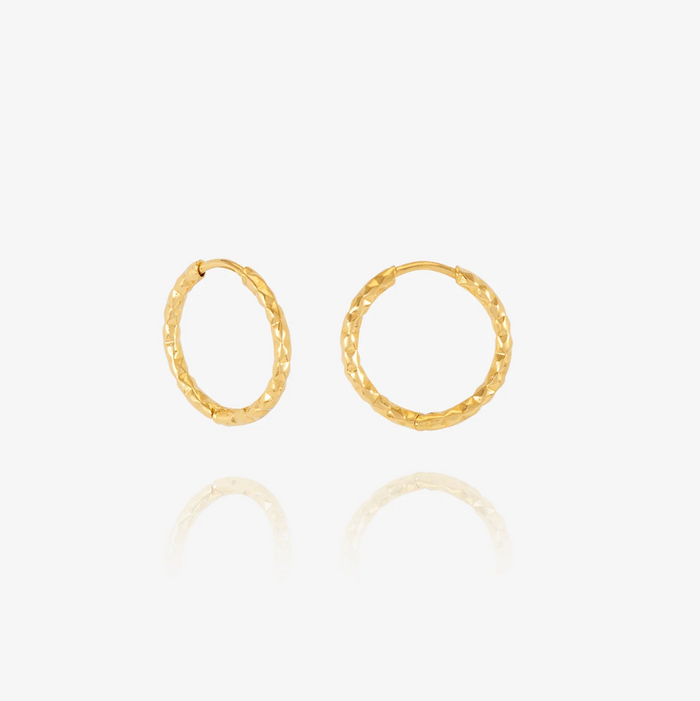 RACHEL JACKSON SHIMMERING SUN HUGGIE HOOP EARRINGS