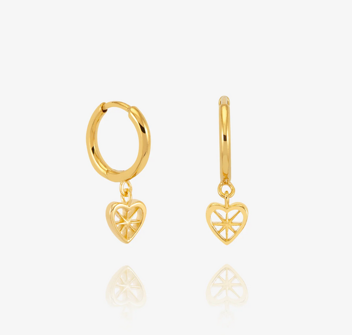 RACHEL JACKSON LOVE STORY HEART HUGGIE HOOP EARRINGS