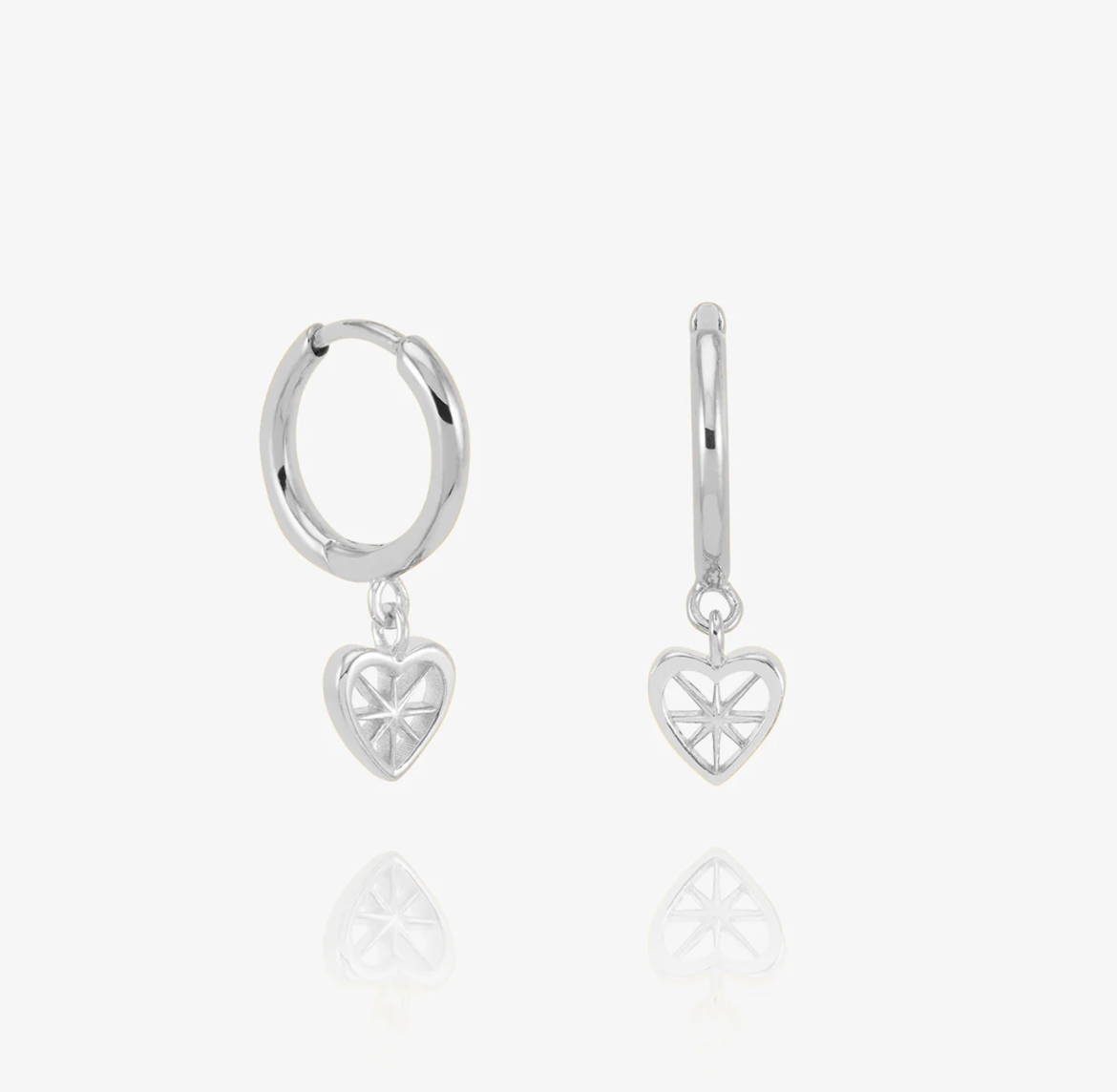 RACHEL JACKSON LOVE STORY HEART HUGGIE HOOP EARRINGS