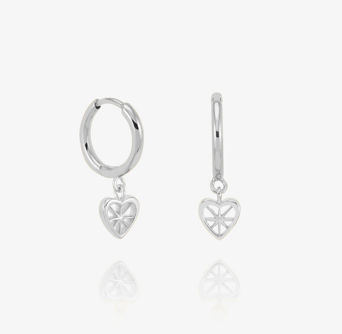 RACHEL JACKSON LOVE STORY HEART HUGGIE HOOP EARRINGS