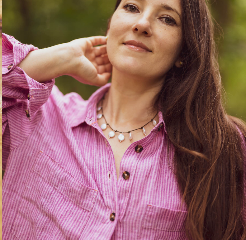 CLAUDIA BRADBY COIN PEARL CHARM ADJUSTABLE CORD NECKLACE