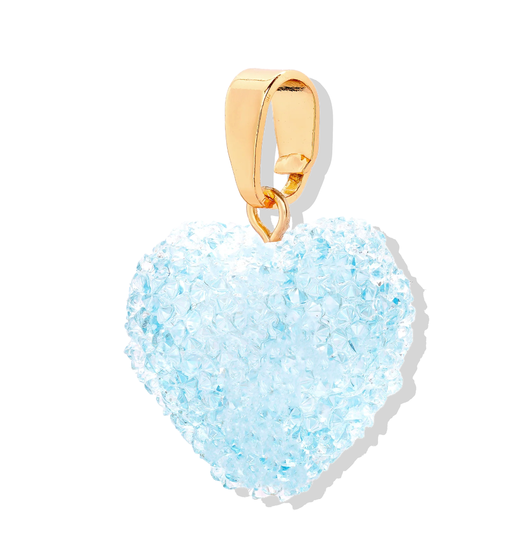 CRYSTAL HAZE BABY BLUE JELLY HEART CHARM
