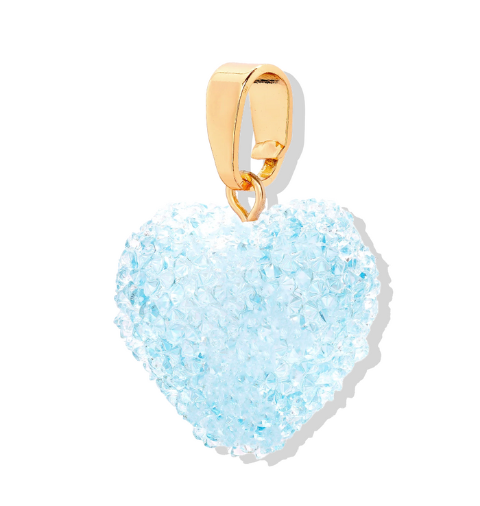 CRYSTAL HAZE BABY BLUE JELLY HEART CHARM