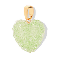 CRYSTAL HAZE PISTACHIO JELLY HEART CHARM