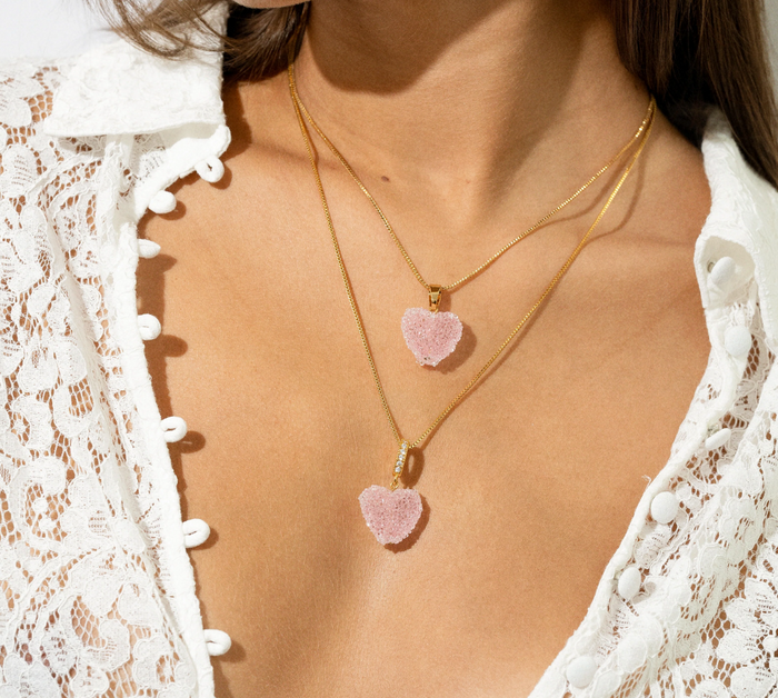 CRYSTAL HAZE BABY PINK JELLY HEART CHARM