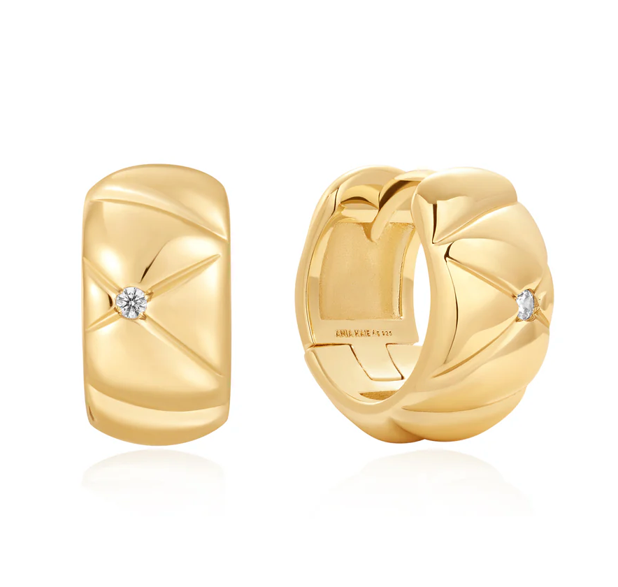 ANIA HAIE GOLD KISS HOOP EARRINGS