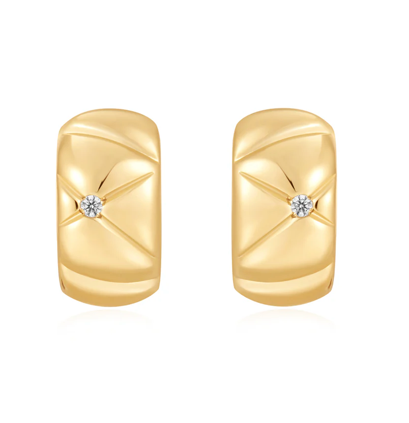 ANIA HAIE GOLD KISS HOOP EARRINGS