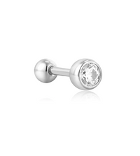 ANIA HAIE SOLITAIRE CUBIC ZIRCONIA BARBELL EARRING