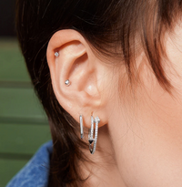 ANIA HAIE SOLITAIRE CUBIC ZIRCONIA BARBELL EARRING