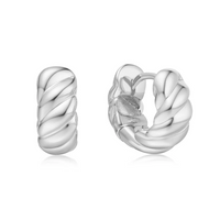 ANIA HAIE GOLD BOLD TEXTURE SMALL HUGGIE HOOP EARRINGS