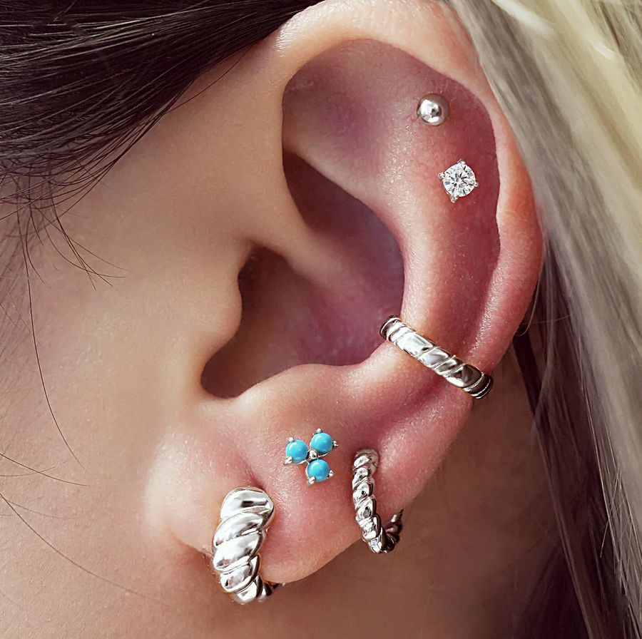 ANIA HAIE GOLD BOLD TEXTURE SMALL HUGGIE HOOP EARRINGS