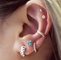 ANIA HAIE GOLD BOLD TEXTURE SMALL HUGGIE HOOP EARRINGS