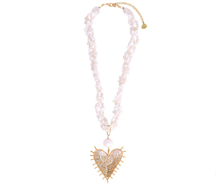 MISHKY MYSTIC HEART PEARL NECKLACE