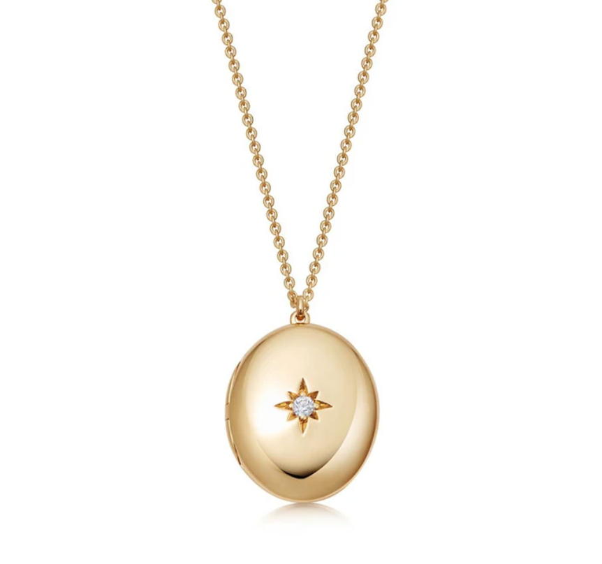 ASTLEY CLARKE GOLD BIOGRAPHY OVAL LOCKET NECKLACE